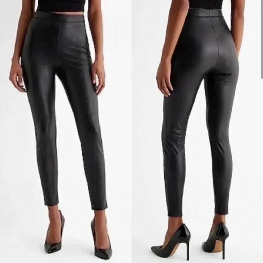 Express Black Faux leather leggings size large pants